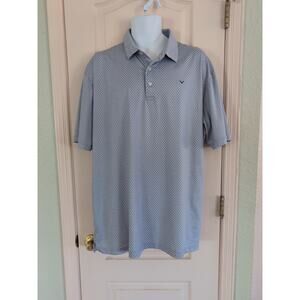 Callaway Opti Dri Golf Shirt Mens XXL Stretch Gray/White Golfball Print